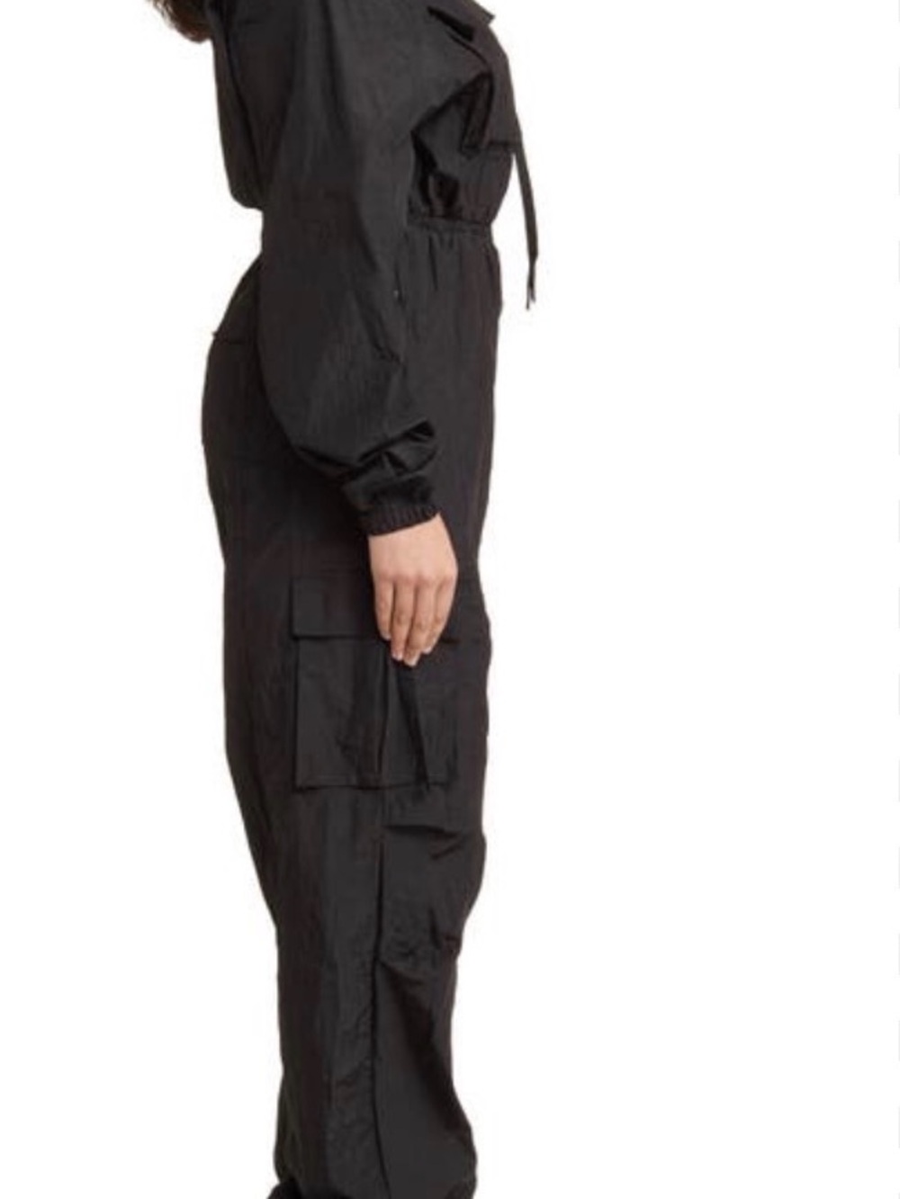 naked wardrobe Black Cargo Utility Jumpsuit